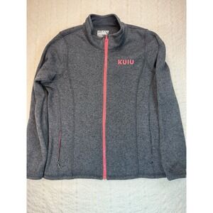 KUIU Fleece Jacket Womens XL Full Zip Gray Pink Logo Outdoor Hunting Base Camp